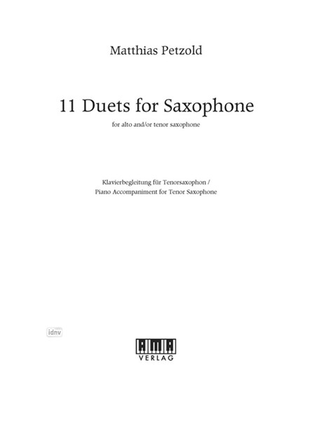 11 Duets for Saxophone - Klavierbegleitung