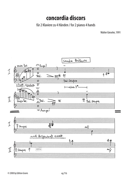 Concordia discors für 2 Klaviere (1991) Concordia discors für 2 Klaviere (1991)