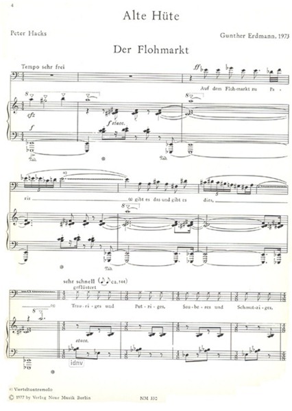 Alte Hüte für Bariton und Klavier Alte Hüte für Bariton und Klavier
