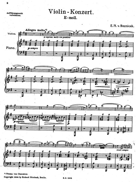 Violin-Konzert E-Moll für Violine und Klavier Violin-Konzert E-Moll für Violine und Klavier