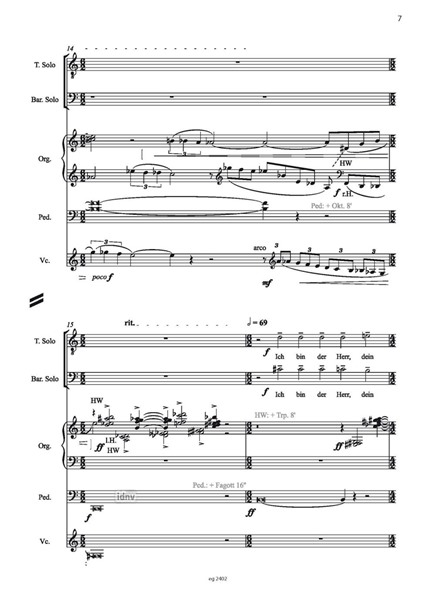 Das 1. Gebot für Tenor, Bariton, Violoncello und Orgel (2013) Das 1. Gebot für Tenor, Bariton, Violoncello und Orgel (2013)