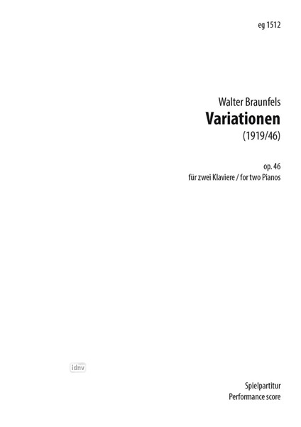 Variationen über ein altfranzösisches Lied für 2 Klaviere op. 46 (1919/46) Variationen über ein altfranzösisches Lied für 2 Klaviere op. 46 (1919/46)