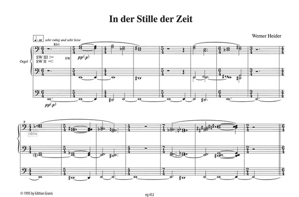 In der Stille der Zeit für Orgel solo (1994) In der Stille der Zeit für Orgel solo (1994)