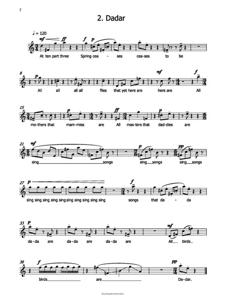 Five Schwitters Songs ür Stimme und Klavier ad libitum (2016) Five Schwitters Songs ür Stimme und Klavier ad libitum (2016)