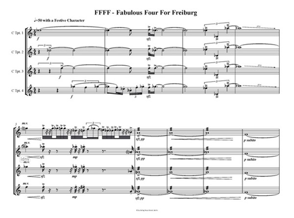 FFFF - Fabulous Four For Freiburg für vier Trompeten in C (2020) FFFF - Fabulous Four For Freiburg für vier Trompeten in C (2020)