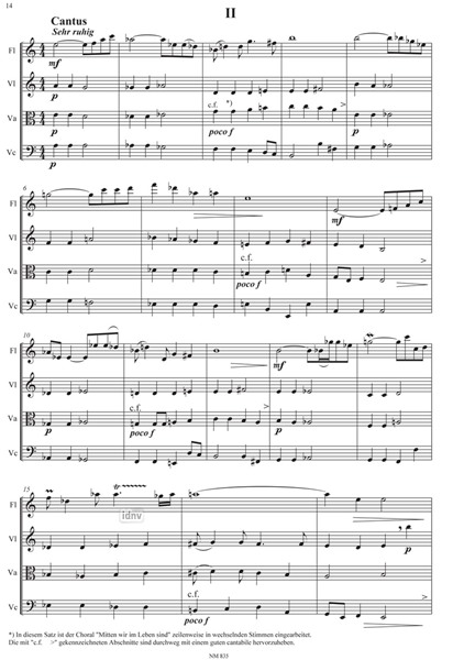 Quartett für Flöte, Violine, Viola und Violoncello Quartett für Flöte, Violine, Viola und Violoncello