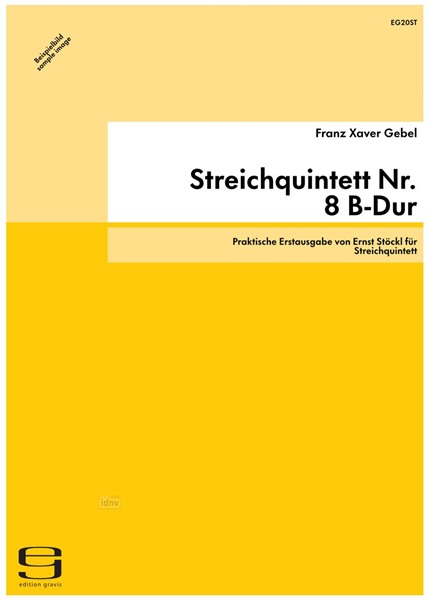 Streichquintett Nr. 8 B-Dur für Streichquintett op. 27 Streichquintett Nr. 8 B-Dur für Streichquintett op. 27