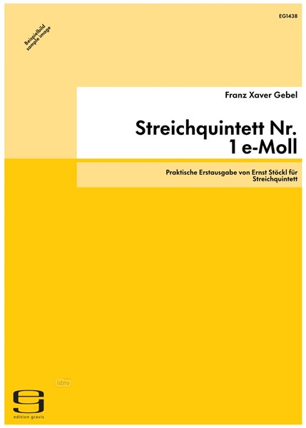 Streichquintett Nr. 1 e-Moll für Streichquintett op. 20