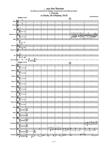 ...aus den Sternen für Sopran, Tenor, Bass, gemischten Chor und Orchester (2022)