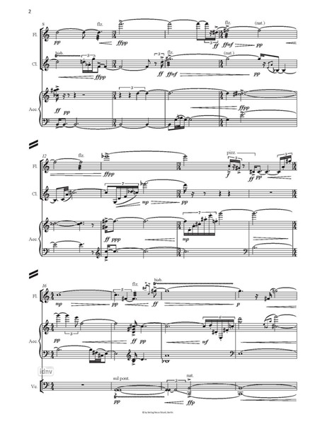 Linear Magic für Flöte, Klarinette in B, Akkordeon, Violine und Violoncello (2022) Linear Magic für Flöte, Klarinette in B, Akkordeon, Violine und Violoncello (2022)