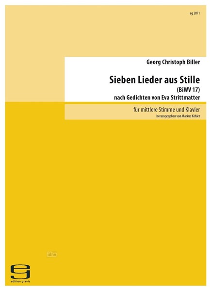 Sieben Lieder aus Stille für mittlere Singstimme und Klavier (1980)