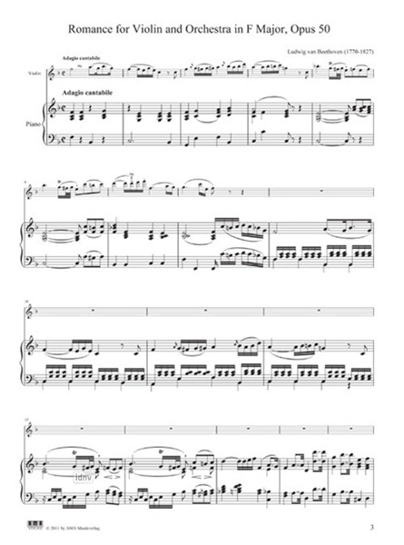 Romanze für Violine und Orchester F-Dur, opus 50 Romanze für Violine und Orchester F-Dur, opus 50