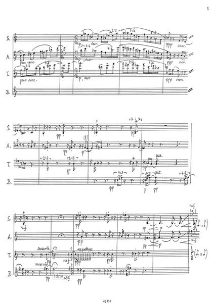 >Wie ein Hauch, doch manchmal … < für Saxophon-Quartett (1993)