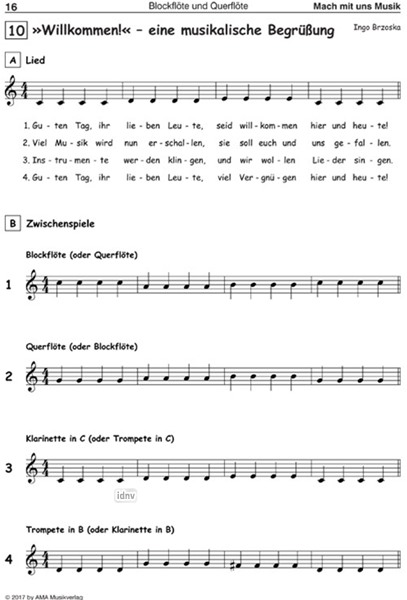 Mach mit uns Musik für Blockflöte/Querflöte Mach mit uns Musik für Blockflöte/Querflöte