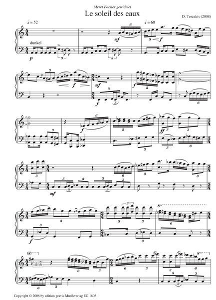 Le soleil des eaux für Klavier solo (2008) Le soleil des eaux für Klavier solo (2008)