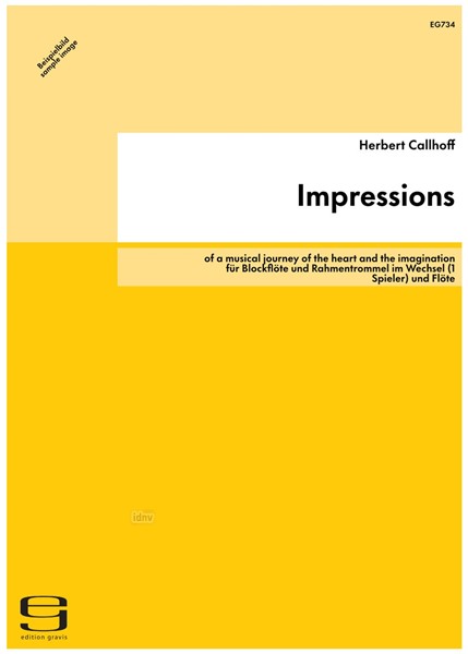 Impressions für Blockflöte und Rahmentrommel im Wechsel (1 Spieler) und Flöte (2000)