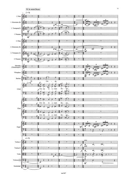In unum Deum für Sopran, Bariton, gemischten Chor, Orgel und kleines Orchester op. 93 (2001/03) In unum Deum für Sopran, Bariton, gemischten Chor, Orgel und kleines Orchester op. 93 (2001/03)