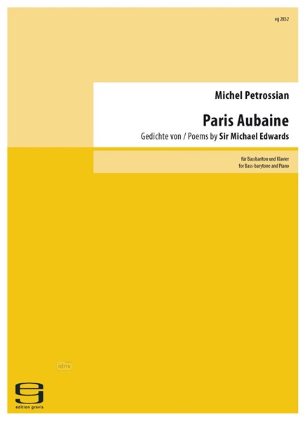 Paris Aubaine für Bassbariton und Klavier (2019-21)