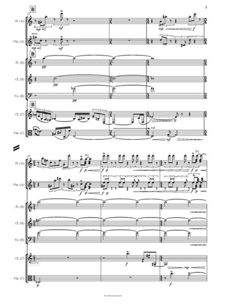 Strata für 2 Flöten, 2 Klarinetten und Streichtrio (1977)