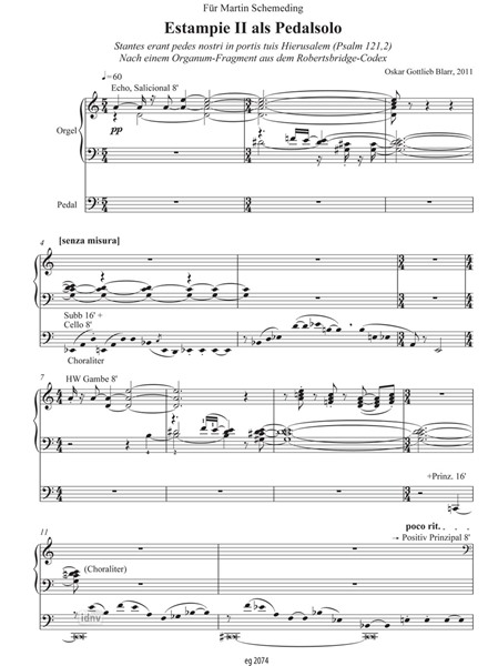 Estampie II als Pedalsolo für Orgel (2011) Estampie II als Pedalsolo für Orgel (2011)