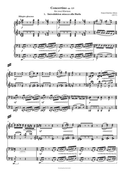 Concertino für zwei Klaviere op. 125 (2017)