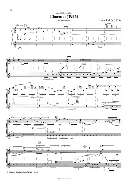 Sechs Variationen und Chacona für Akkordeon solo (1960) Sechs Variationen und Chacona für Akkordeon solo (1960)