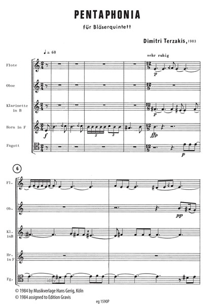 Pentaphonia I für Bläser-Quintett (1983) Pentaphonia I für Bläser-Quintett (1983)