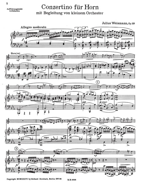 Conzertino Op. 118 für Horn und Klavier Conzertino Op. 118 für Horn und Klavier