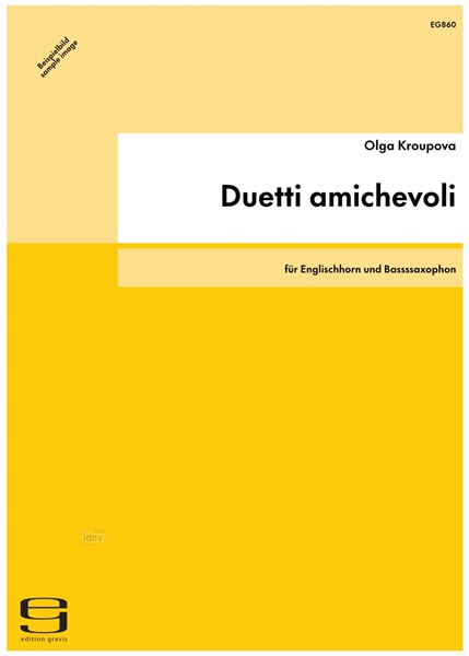 Duetti amichevoli für Englischhorn und Bassssaxophon (2003)