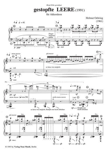 Gestopfte LEERE für Akkordeon solo (1991) Gestopfte LEERE für Akkordeon solo (1991)