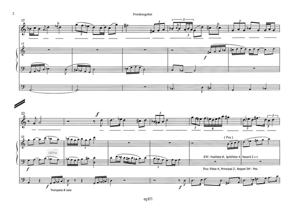 Friedensgebet für Sopran (Tenor) und Orgel (2003) Friedensgebet für Sopran (Tenor) und Orgel (2003)