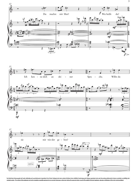Fremder Vogel für Szene für Mezzosopran & Klavier (2011-2012)