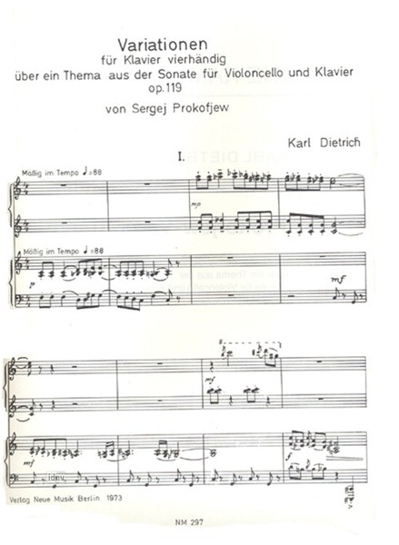 Prokoffjew-Variationen für Klavier vierhändig