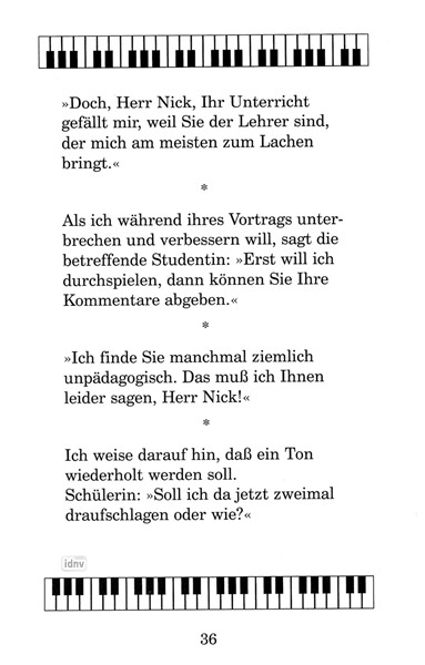 Die Leiden des jungen Klavierlehrers Nick Die Leiden des jungen Klavierlehrers Nick