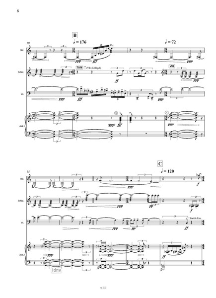 time shift für Bassklarinette, Violoncello, Akkordeon und Schlagzeug (2006) time shift für Bassklarinette, Violoncello, Akkordeon und Schlagzeug (2006)