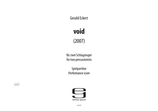 void für zwei Schlagzeuge (2007)