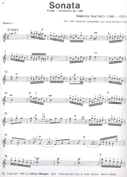 Sonata a-Moll für 2 Gitarren L. 140