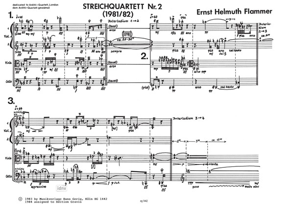 Streichquartett Nr. 2 für Streichquartett (1981/82) Streichquartett Nr. 2 für Streichquartett (1981/82)