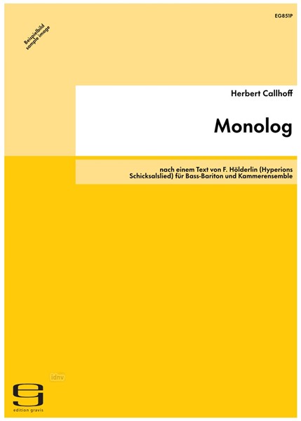 Monolog für Bass-Bariton und Kammerensemble (2002)