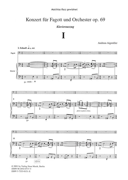 Konzert für Fagott und Orchester op. 69 Konzert für Fagott und Orchester op. 69