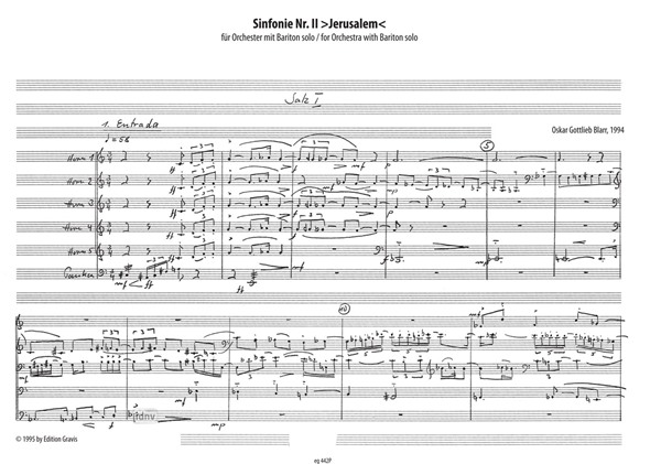 Sinfonie II >Jerusalem< für Orchester und Bariton solo (1994) Sinfonie II >Jerusalem< für Orchester und Bariton solo (1994)