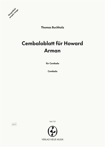 Cembaloblatt für Howard Arman für Cembalo