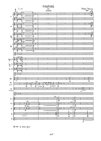 Fanfare für Orchester op. 44 (1985) Fanfare für Orchester op. 44 (1985)