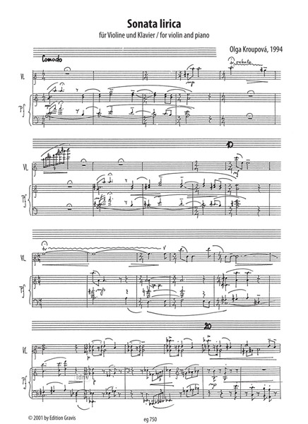 Sonata lirica für Violine und Klavier (1994) Sonata lirica für Violine und Klavier (1994)