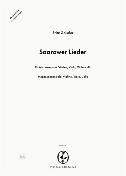Saarower Lieder für Mezzosopran, Violine, Viola, Violoncello