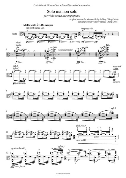Solo ma non solo für Viola (2021) Solo ma non solo für Viola (2021)