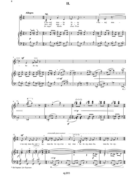 Praláska (Urliebe) Alt-Stimme und Klavier (1991)