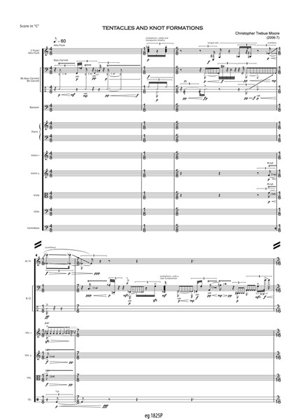 Tentacles and knot formations für Flöte, Klarinette, Fagott, Klavier, 2 Violinen, Viola, Violoncello und Kontrabass (2006-2007) Tentacles and knot formations für Flöte, Klarinette, Fagott, Klavier, 2 Violinen, Viola, Violoncello und Kontrabass (2006-2007)