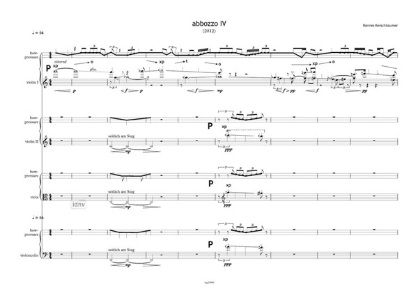 abbozzo IV für Streichquartett (2012) abbozzo IV für Streichquartett (2012)