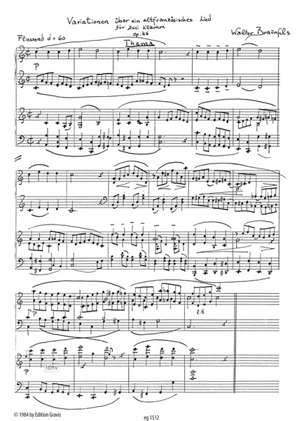 Variationen über ein altfranzösisches Lied für 2 Klaviere op. 46 (1919/46) Variationen über ein altfranzösisches Lied für 2 Klaviere op. 46 (1919/46)